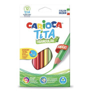 12 crayons triangulaires  Carioca Tita