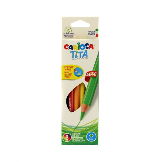 12 Crayons Couleur avec Gomme Tita CARIOCA – Somapaf