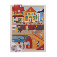 Puzzle 28 pièces, en bois, thème La ville