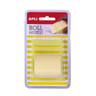 Rouleau distributeur de notes adhésif jaune