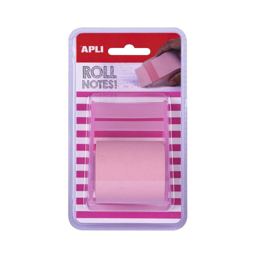 Rouleau distributeur de notes adhésif Rose