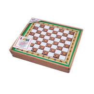 Coffret de 5 jeux (dame, echec,chevaux, scrabbel français et arabe)