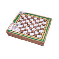 Coffret de 5 jeux (dame, echec,chevaux, scrabbel français et arabe)