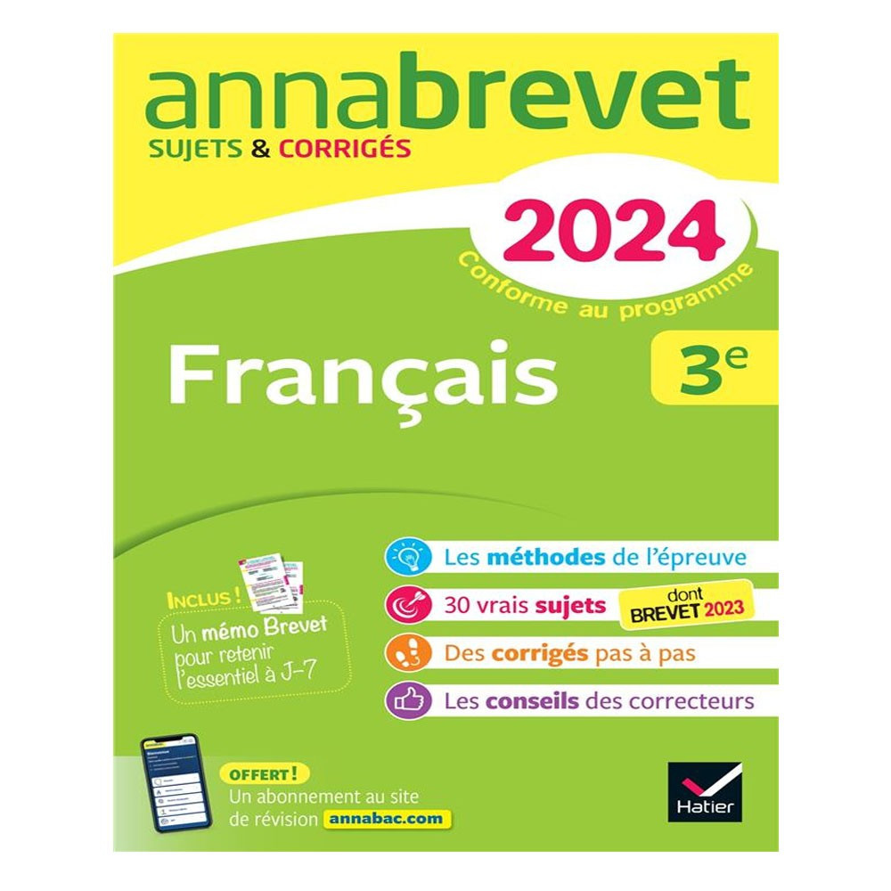 Annabrevet- Français 3e - Sujets & corrigés (2024)
