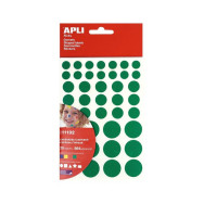 Sachet de gommettes APLI géométriques amovibles jaune, bleu, rouge et vert 20 feuilles