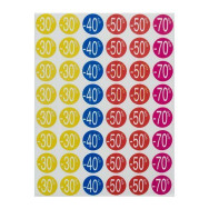 240 Pastilles adhésives - étiquettes remise - couleurs assorties