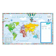 La carte du monde - Avec une zone effaçable pour s'entraîner