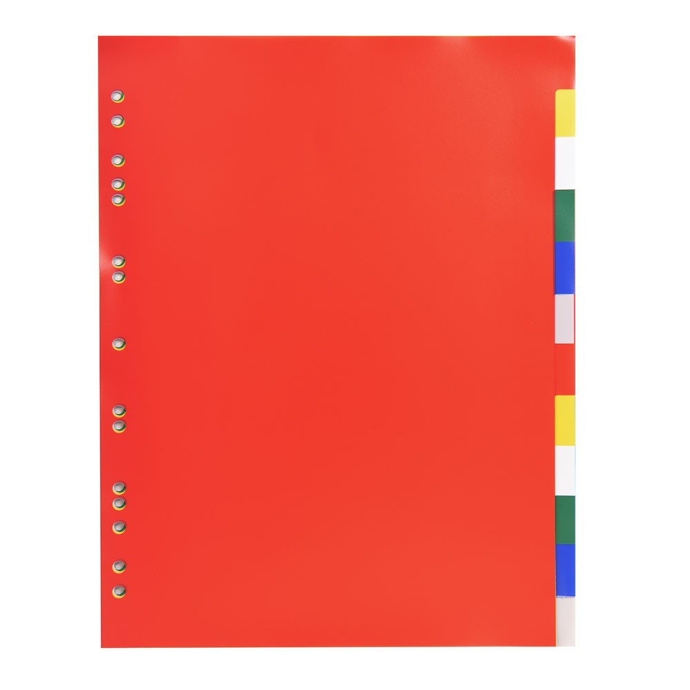 Intercalaires Polypropylène Souple 12 Positions A4 Couleurs Assorties