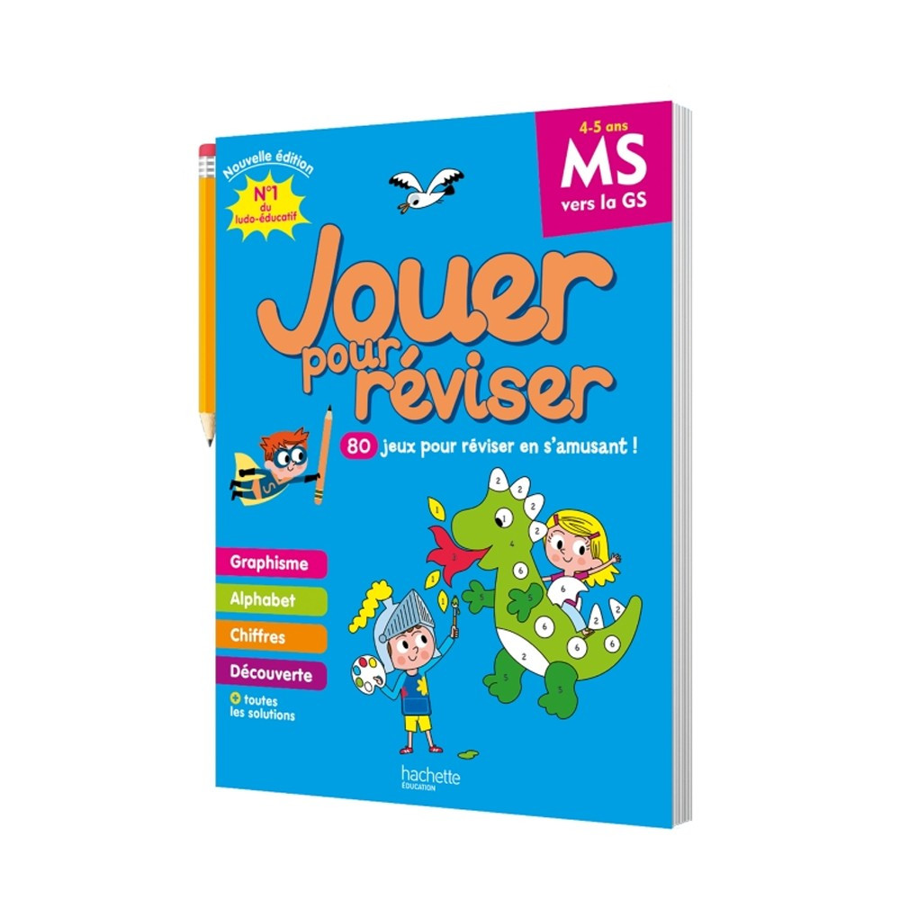 Jouer pour réviser - De la MS à la GS 4/5 ans - Cahier de vacances - Avec un crayon - Edition 2024