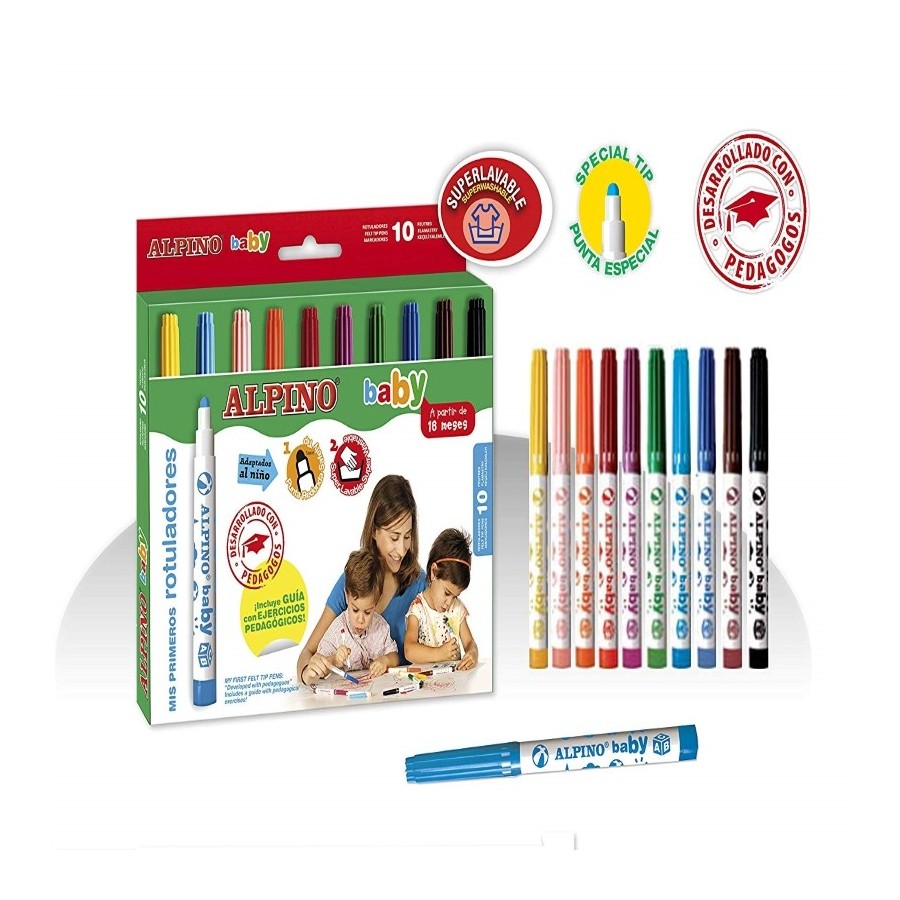 Alpino Mes Premiers Crayons à Main Baby Set 6 Jaune