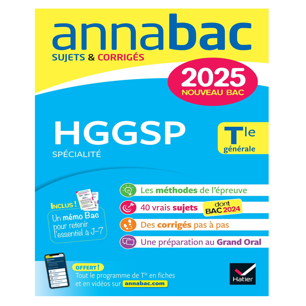 Annabac - HGGSP spécialité Tle générale - Sujets & Corrigés - Edition 2025