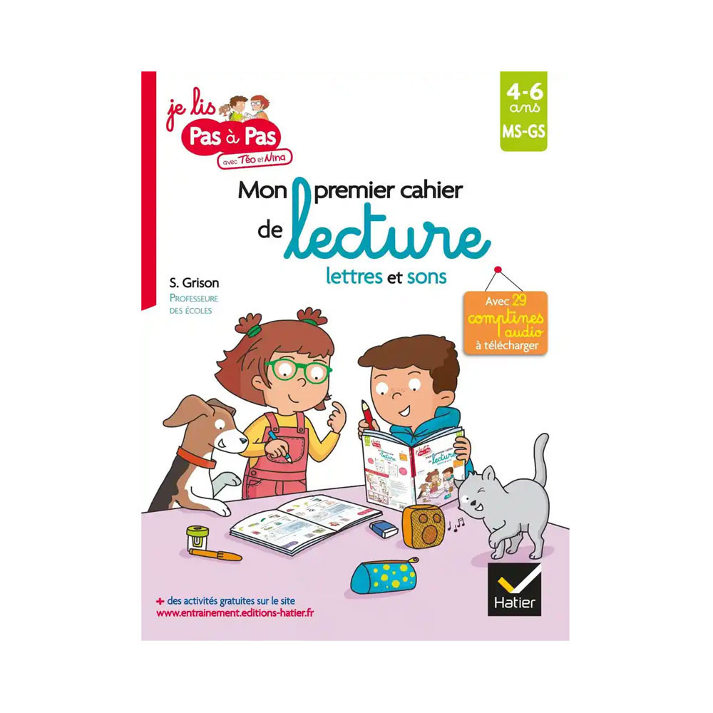 Mon premier cahier de lecture lettres et sons MS-GS -4 à 6 ans
