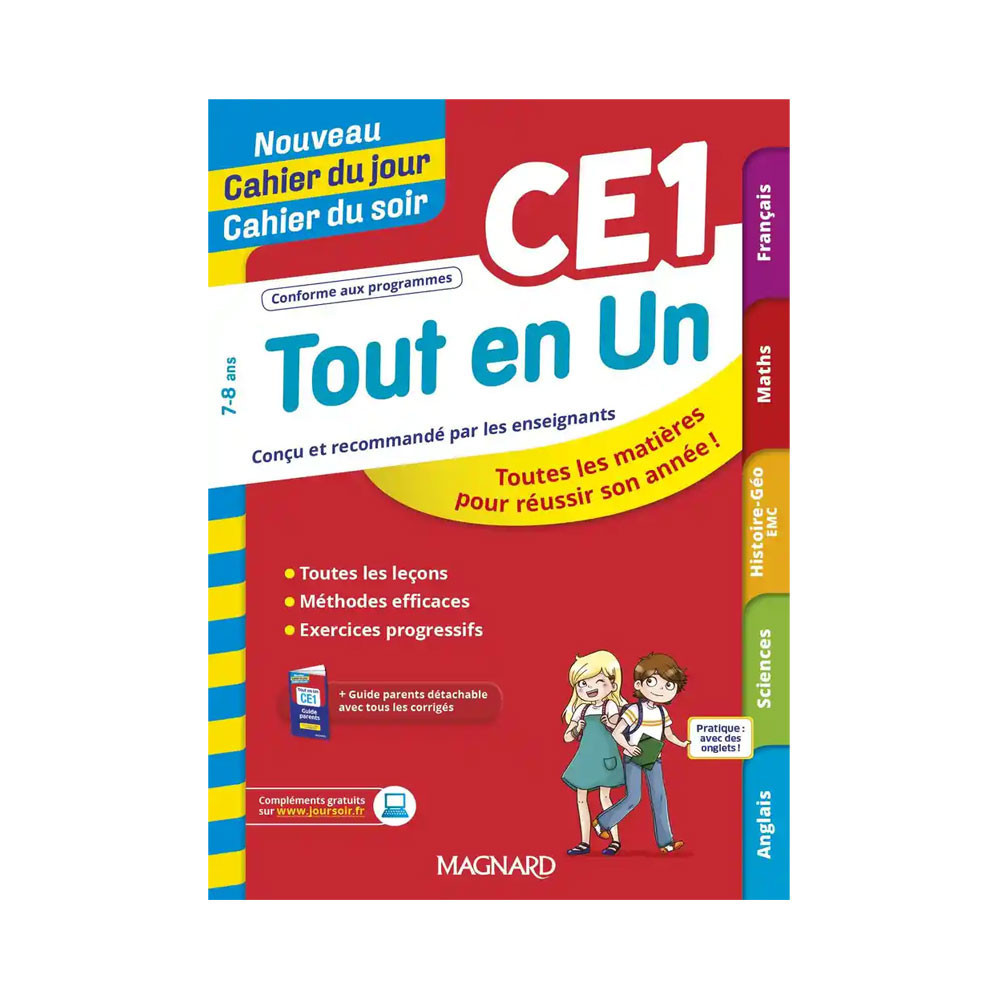 Tout en Un CE1 - Leçons, méthodes et exercices - Nouveau Cahier du jour Cahier du soir