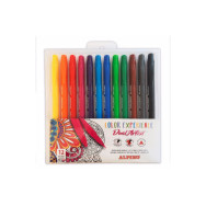 Coffret 12 feutres double pointe avec pointe pinceau