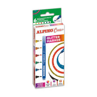 Alpino Crea Box 6 marqueurs pailletés pour la décoration