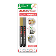 Marqueur peinture Alpino Crea pour la décoration. Argent et or