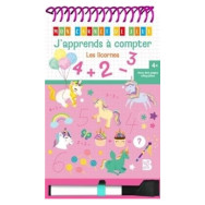 J'apprends à compter Les licornes. Avec 1 feutre effaçable