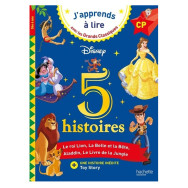 5 histoires. Le Roi Lion, La Belle et la Bête, Aladdin, Le Livre de la Jungle, Toy Story. CP