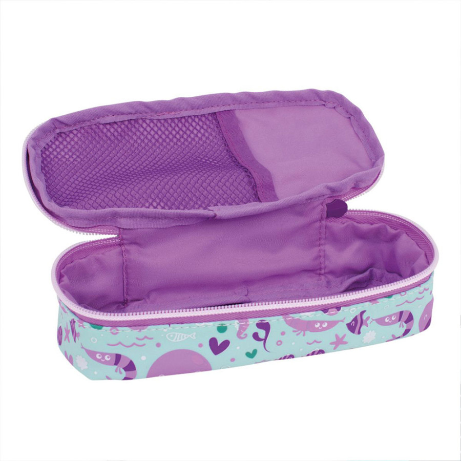 Trousse ovale avec compartiment intérieur en filet. Série spéciale Sea