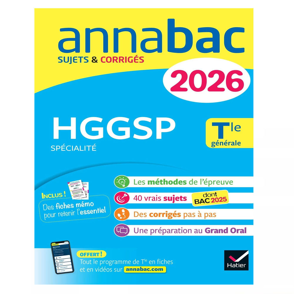 Annabac- HGGSP Spécialité Tle générale. Sujets & Corrigés - Edition 2026