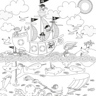 Apli Kids - Poster géante pour Coloriage - Océan