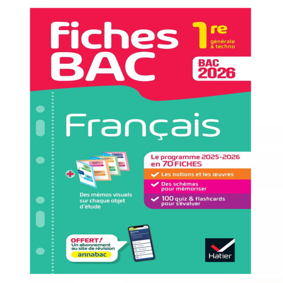 Fiches bac - Français 1re générale & techno Bac...