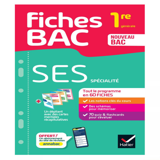 Fiches bac - SES 1re générale (spécialité)