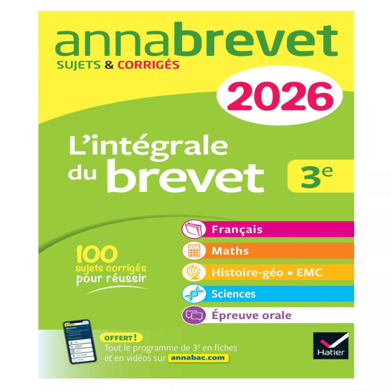 Annales du brevet 2026 - Annabrevet L'intégrale...