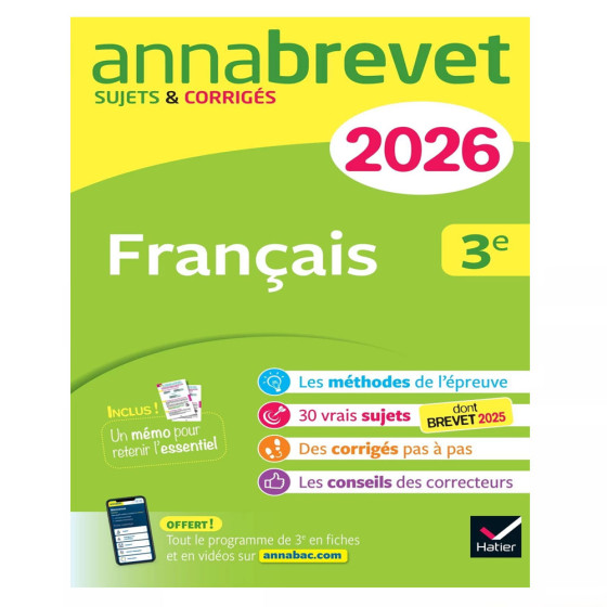 Annales du brevet 2026 - Annabrevet Français 3e...