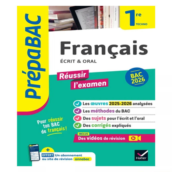 Prépabac - Français 1re technologique Bac de français 2026