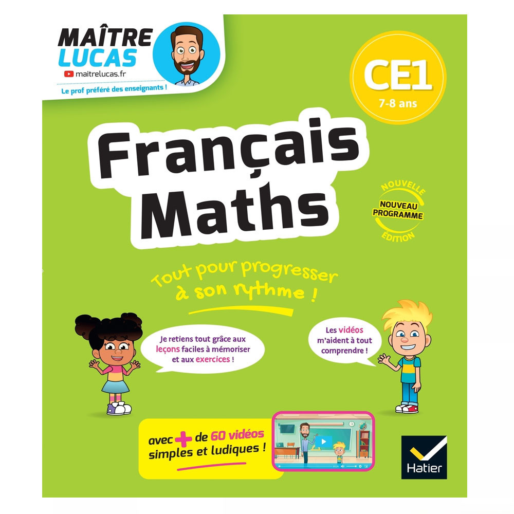 Français et Maths CE1 - Nouveau programme - Cahier de soutien avec des vidéos