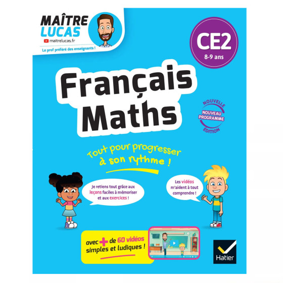 Français et Maths CE2 - Nouveau programme - Cahier de soutien avec des vidéos