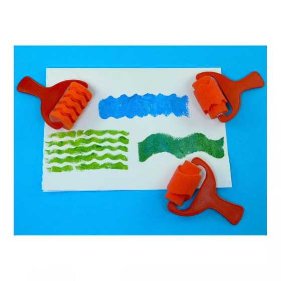 Rouleaux à motifs - Rouge 3 pièces