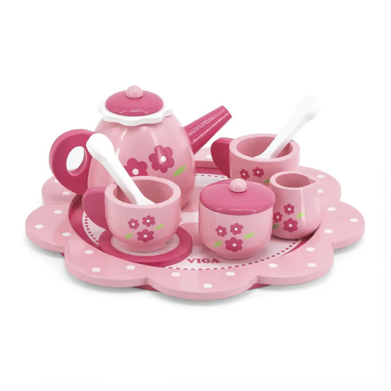 Service à thé en bois