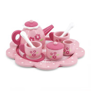 Service à thé en bois- 9 pièces