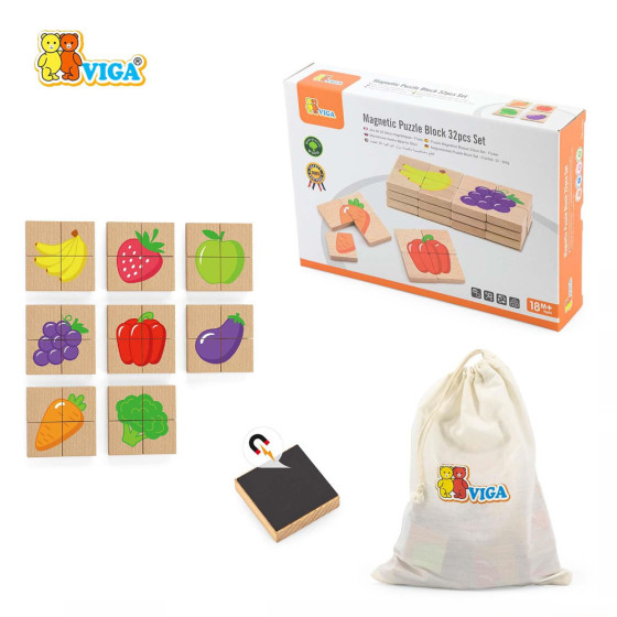 Blocs de puzzle magnétiques - Ensemble de 32...