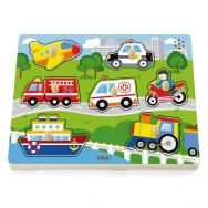 Puzzle sonore 7 pièces - Véhicules en bois