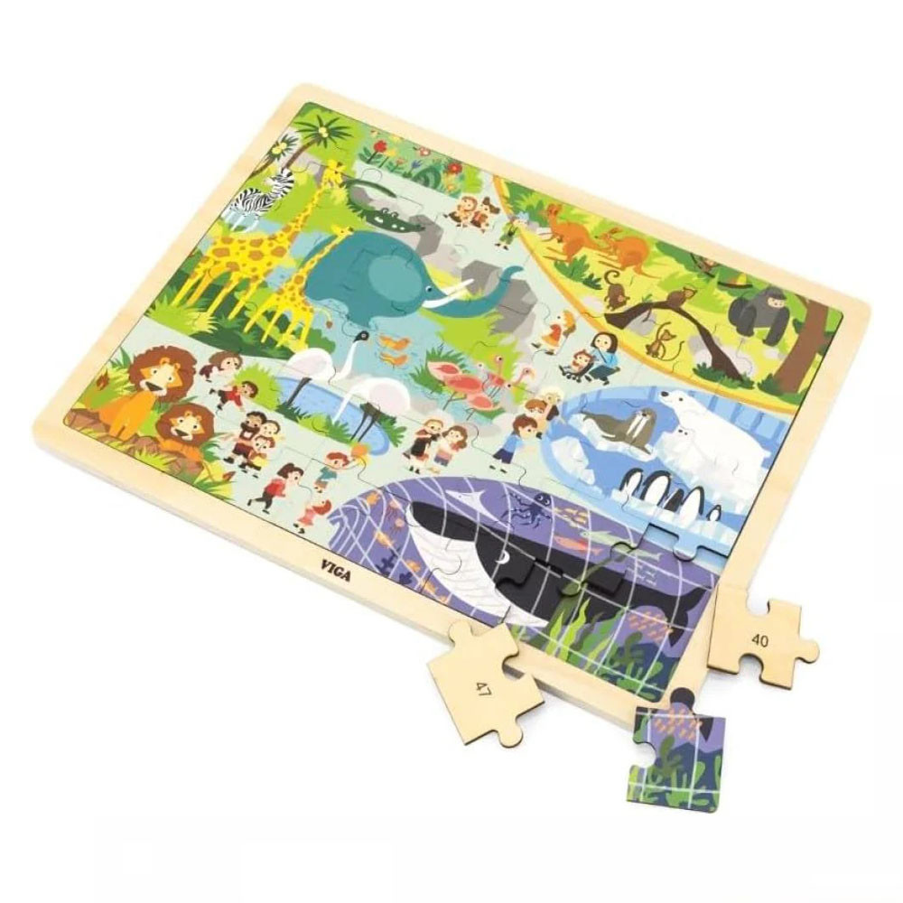Puzzle en bois Zoo - 48 pièces