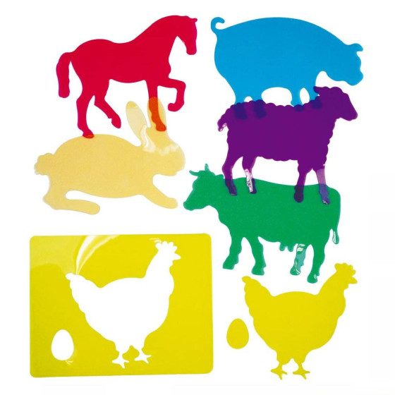 Kit de pochoirs flexibles animaux de la ferme