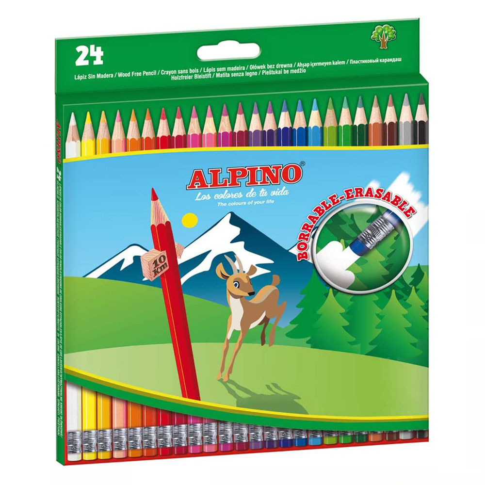 Boîte de 24 crayons de couleur effaçables