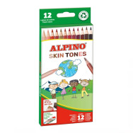 12 crayons Alpino Teintes de peau