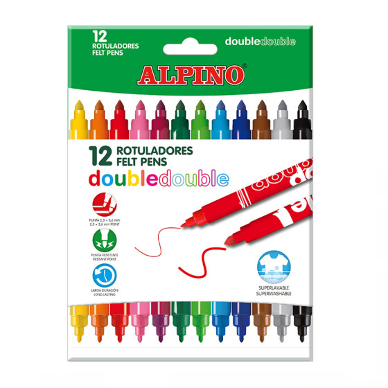 Boîte de 12 stylos de couleur à double pointe