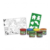 Kit de peinture à la main, 6 x 40 ml + planche à dessin et pochoir