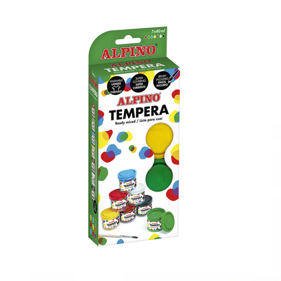 Tempera Alpino 7 x 40 ml + pinceau