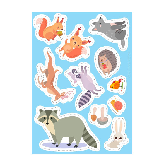 44 cartes à jouer illustrées d'animaux de la forêt