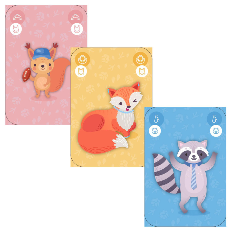 44 cartes à jouer illustrées d'animaux de la forêt