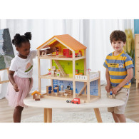 Maison poupée en bois -3 étages