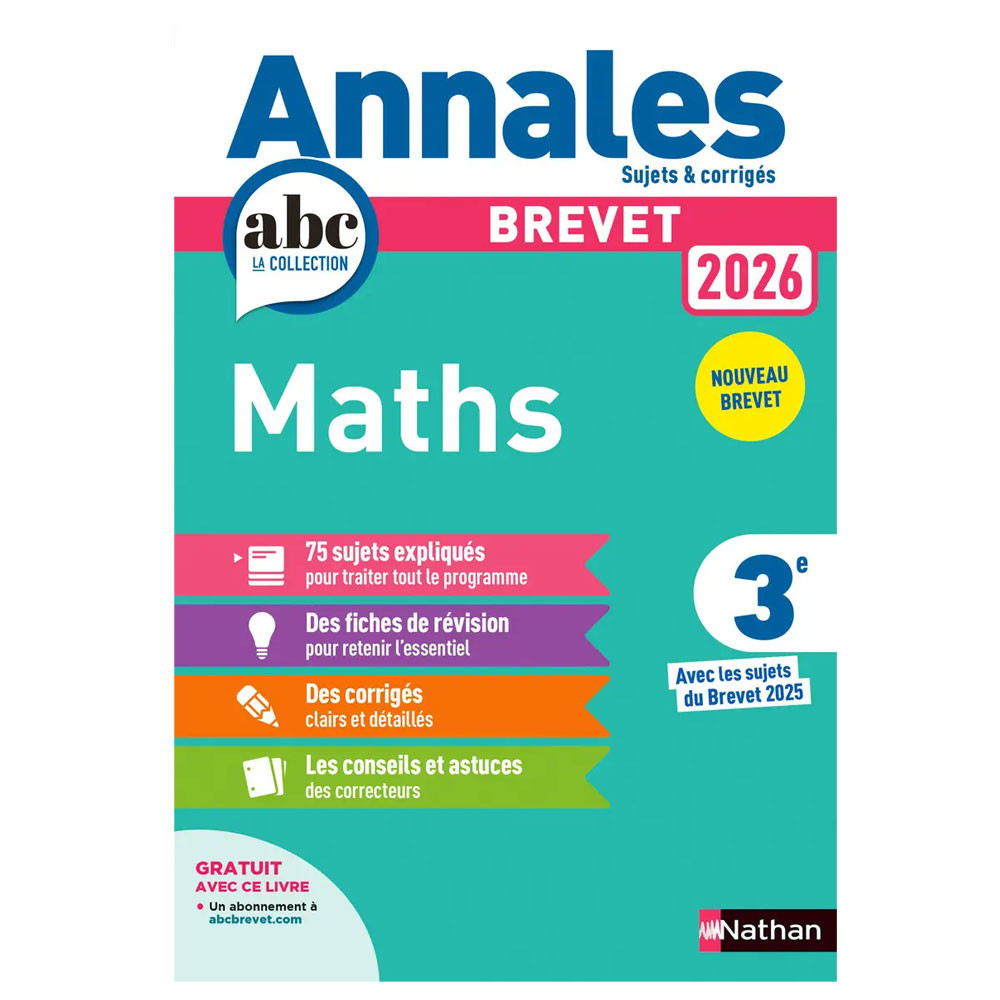 Annales Brevet 2026 Maths - Sujets & Corrigés