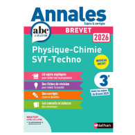 Annales Brevet Physique Chimie - SVT - Techno 2026 - Corrigé