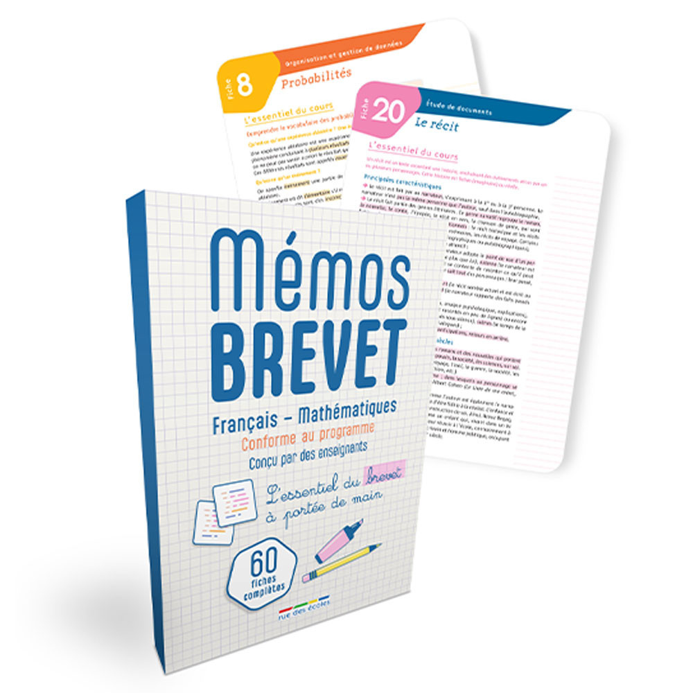 Mémos Brevet : 60 fiches de révision - Français - Mathématiques -Ed 2026